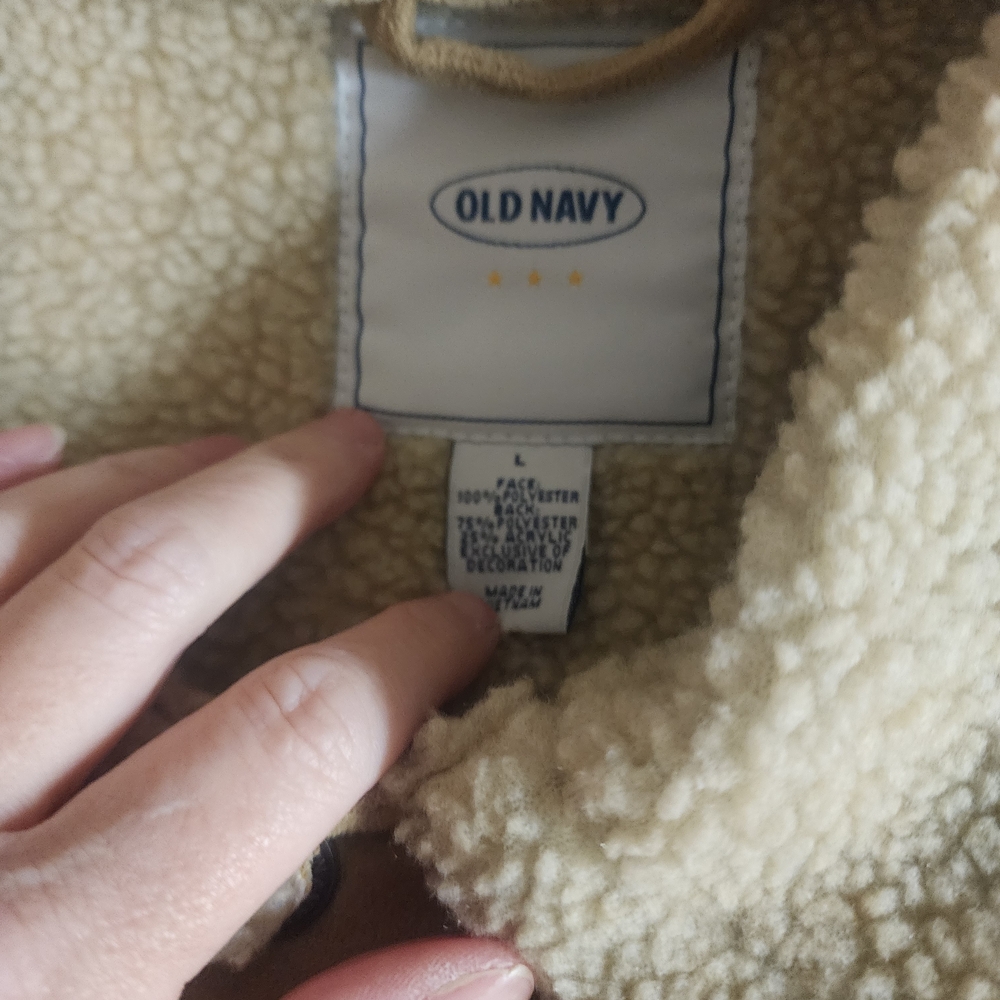 Old Navy Men's Tan Shearling Jacket - Picture 6 of 11